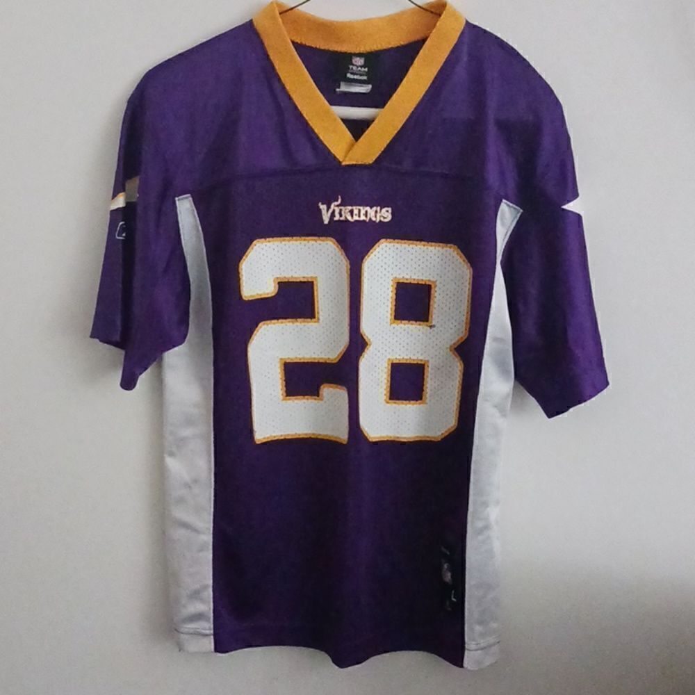 Minnesota Vikings Adrian Peterson #28 NFL Football White Jersey Youth L 14-16